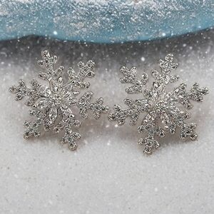 ANTHROPOLOGIE SILVER SNOWFLAKE STUD EARRINGS